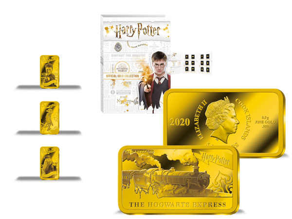 Oﬃzielle Harry-Potter-Barrenmünze ''Hogwarts Express'' aus reinem Gold
